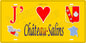 Plaque métal décorative 15 x 30 cm fond jaune carte J' ❤️ Château-Salins, canton du Saulnois Moselle 57