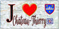 Plaque métal décorative, J' ❤️Château-Thierry, Aisne (02)