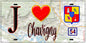 Plaque métal décorative  J' ❤️ Chavigny, Meurthe et Moselle (54)