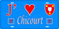 Plaque métal décorative 15 x 30 cm fond bleu 57 J' ❤️ Chicourt, canton du Saulnois Moselle 57