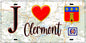 Plaque métal décorative  J' ❤️ Clermont, Oise (60)
