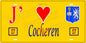 Plaque métal décorative 15 x 30 cm fond mur jaune 57 J' ❤️Cocheren, canton Forbach Moselle 57