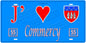 Plaque métal décorative, J' ❤️Commercy, Meuse, fond  mur bleu 55