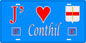 Plaque métal décorative 15 x 30 cm fond bleu 57 J' ❤️ Conthil, canton du Saulnois Moselle 57