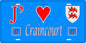 Plaque métal décorative 15 x 30 cm fond bleu 57 J' ❤️ Craincourt, canton du Saulnois Moselle 57