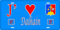 Plaque métal décorative 15 x 30 cm fond bleu 57 J' ❤️ Dalhain, canton du Saulnois Moselle 57