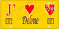 Plaque métal décorative 15 x 30 cm fond jaune 57 J' ❤️ Delme, canton du Saulnois Moselle 57