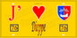 Plaque métal décorative 15X30 J' ❤️ Dieppe, Seine Maritime (76) jaune