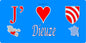 Plaque métal décorative 15 x 30 cm fond bleu carte J' ❤️ Dieuze, canton du Saulnois Moselle 57