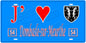 Plaque métal décorative, J' ❤️Dombasle-sur-Meurthe, Meurthe et Moselle, fond  mur bleu 54