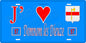 Plaque métal décorative 15 x 30 cm fond bleu 57 J' ❤️ Domnom lès Dieuze, canton du Saulnois Moselle 57
