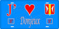 Plaque métal décorative 15 x 30 cm fond bleu 57 J' ❤️ Donjeux, canton du Saulnois Moselle 57
