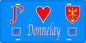 Plaque métal décorative 15 x 30 cm fond bleu 57 J' ❤️ Donnelay, canton du Saulnois Moselle 57