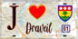 Plaque métal décorative  J' ❤️ Draveil, Essonne (91)