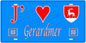 Plaque métal décorative, J' ❤️Gérardmer, fond  mur bleu 88