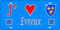 Plaque métal décorative, J' ❤️Evreux, Eure 27