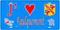 Plaque métal décorative 15 x 30 cm fond  mur bleu carte J' ❤️Faulquemont, canton Faulquemont  57