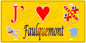 Plaque métal décorative 15 x 30 cm fond  mur jaune carte J' ❤️Faulquemont, canton Faulquemont  57