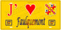Plaque métal décorative 15 x 30 cm fond  mur jaune 57 J' ❤️Faulquemont, canton Faulquemont  57