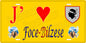 Plaque métal décorative 15 x 30 cm jaune J' ❤️ Foce-Bilzese canton du Sartenais-Valinco  Corse du Sud - Plaquesfrance.com