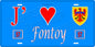 Plaque métal décorative 15 x 30 cm fond mur bleu 57 J' ❤️ Fontoy, canton Algrange Moselle 57