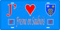 Plaque métal décorative 15 x 30 cm fond bleu 57 J' ❤️ Fresne en Saulnois, canton du Saulnois Moselle 57