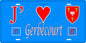 Plaque métal décorative 15 x 30 cm fond bleu 57 J' ❤️ Gerbecourt, canton du Saulnois Moselle 57