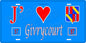 Plaque métal décorative 15 x 30 cm fond bleu 57 J' ❤️ Givrycourt, canton du Saulnois Moselle 57