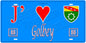 Plaque métal décorative, J' ❤️Golbey, fond  mur bleu 88