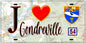 Plaque métal décorative  J' ❤️ Gondreville, Meurthe et Moselle (54)