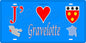 Plaque métal décorative 15 x 30 cm fond bleu carte J'❤️ Gravelotte, Moselle 57