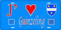 Plaque métal décorative 15 x 30 cm fond bleu 57 J' ❤️ Guinzeling, canton du Saulnois Moselle 57
