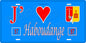 Plaque métal décorative 15 x 30 cm fond bleu 57 J' ❤️ Haboudange, canton du Saulnois Moselle 57