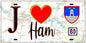 Plaque métal décorative  J' ❤️ Ham, Somme (80)