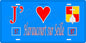 Plaque métal décorative 15 x 30 cm fond bleu 57 J' ❤️ Haraucourt sur Seille, canton du Saulnois Moselle 57