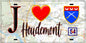 Plaque métal décorative  J' ❤️ Houdemont, Meurthe et Moselle (54)