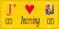 Plaque métal décorative 15 x 30 cm fond jaune 57 J'❤️ Insming, canton du Saulnois Moselle 57