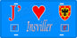 Plaque métal décorative 15 x 30 cm fond bleu 57 J' ❤️ Insviller, canton du Saulnois Moselle 57