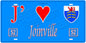 Plaque métal décorative, J' ❤️Joinville, Haute Marne, fond  mur bleu 52