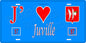 Plaque métal décorative 15 x 30 cm fond bleu 57 J' ❤️Juville, canton du Saulnois Moselle 57