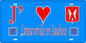 Plaque métal décorative 15 x 30 cm fond bleu 57 J' ❤️Laneuveville en Saulnois, canton du Saulnois Moselle 57