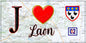 Plaque métal décorative, J' ❤️Laon, Aisne (02)