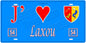 Plaque métal décorative, J' ❤️Laxou, Meurthe et Moselle, fond  mur bleu 54