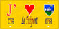 Plaque métal décorative  J' ❤️ Le Tréport, Seine Maritime (76) jaune