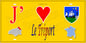 Plaque métal décorative  J' ❤️ Le Tréport, Seine Maritime (76) jaune carte