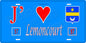 Plaque métal décorative 15 x 30 cm fond bleu 57 J' ❤️Lemoncourt, canton du Saulnois Moselle 57