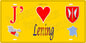 Plaque métal décorative 15 x 30 cm fond jaune carte J' ❤️ Léning, canton du Saulnois Moselle 57