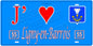 Plaque métal décorative, J' ❤️Ligny-en-Barrois, Meuse, fond  mur bleu 55