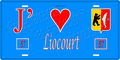Plaque métal décorative 15 x 30 cm Église Saint Christophe, Liocourt, canton du Saulnois Moselle 57