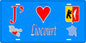 Plaque métal décorative 15 x 30 cm fond bleu carte J' ❤️Liocourt, canton du Saulnois Moselle 57
